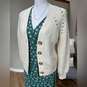 Loft Oversized Chunky Cream Cardigan